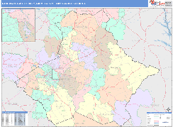Athens-Clarke County Metro Area Digital Map Color Cast Style